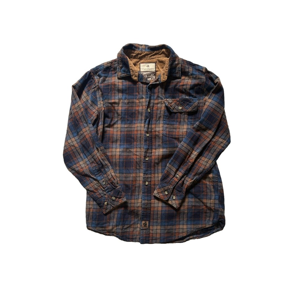 Legendary Whitetails Men's Med Buck Camp Plaid Flannel Shirt Corduroy